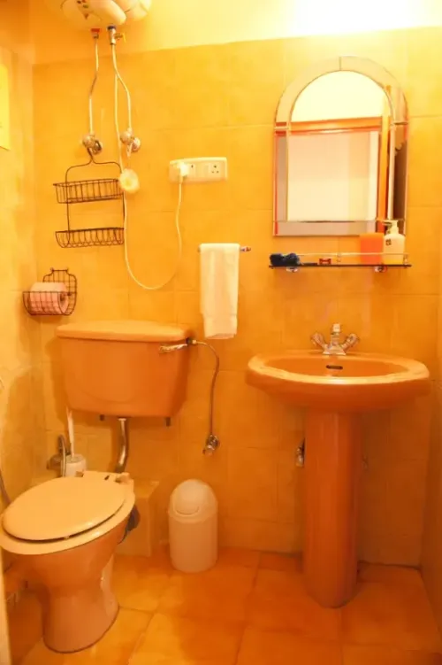 Panorama View Single Room with Balcony : Bathroom - Haldi